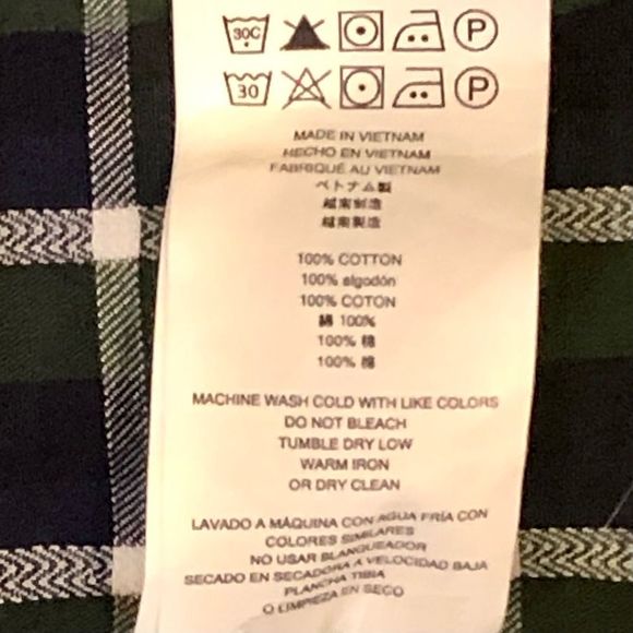 MICHAEL KORS Men’s Blue Green White Plaid Long Sleeve Button Down Shirt Sz LRG - Picture 8 of 11